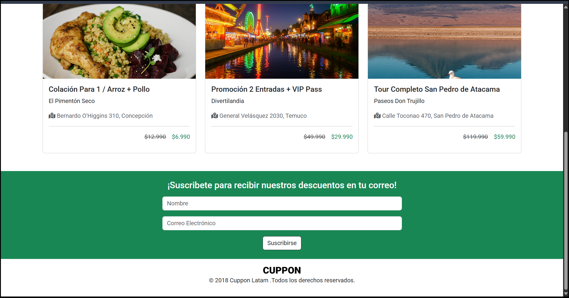 Screenshot de Proyecto CUPPON